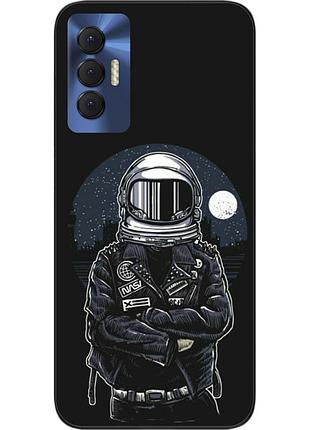 Силиконовый чехол бампер для tecno spark 8p с картинкой космонавт и луна
