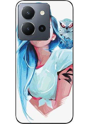 Силиконовый чехол epik для vivo y36 с картинкой девушка с совой