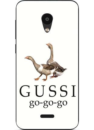 Антибрендовый силіконовий чохол для meizu c9 з картинкою gussi go go