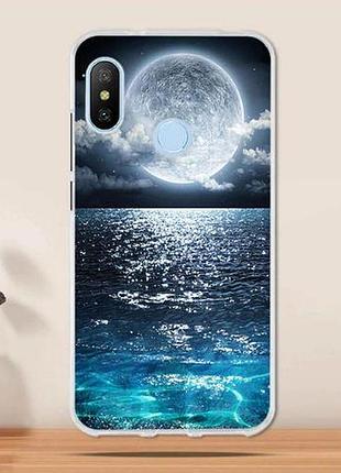 Бампер tpu чехол з картинкою для xiaomi mi a2 / mi 6x місяць