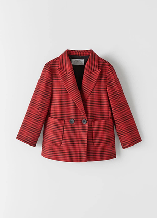 Стильный жакет пиджак zara в клетку 8р 128