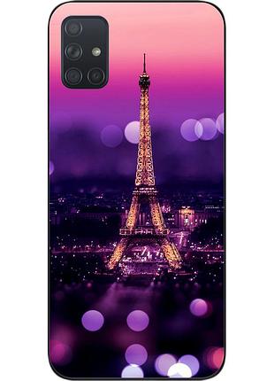 Силіконовий чохол для samsung a71 galaxy a715f з картинкою париж вночі