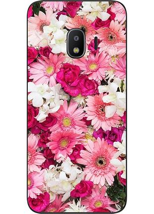 Чохол силіконовий для samsung j2 2018 galaxy j250 з картинкою квіти
