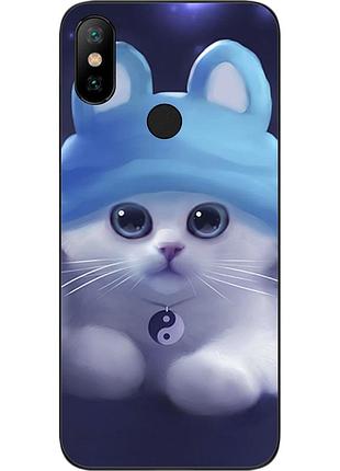 Чехол силиконовый для xiaomi mi a2 с картинкой котенок