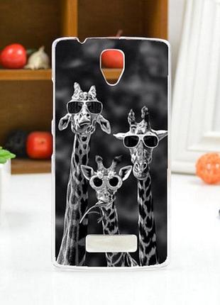 Оригінальний чохол панель накладка для lenovo a2010 з картинкою жирафи