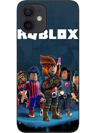 Бампер силиконовый чехол для iphone 12 mini с картинкой roblox