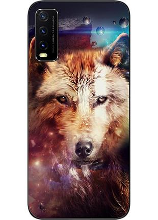Силиконовый чехол для vivo y20 с картинкой космический волк