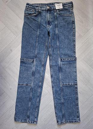 Нові джинси h&m straight з утяжкою та декоративними швами, р. 152