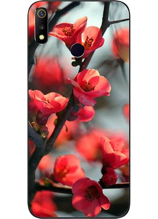 Чехол силиконовый для realme 3 с картинкой сакура