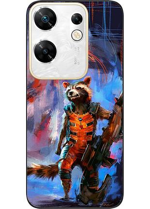 Бампер силіконовий чохол epik для infinix zero 30 4g з картинкою єнот ракета