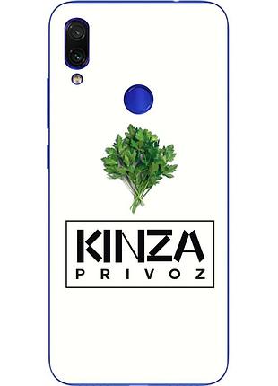 Антибрендовый силиконовый чехол для xiaomi redmi note 7 с картинкой kinza privoz