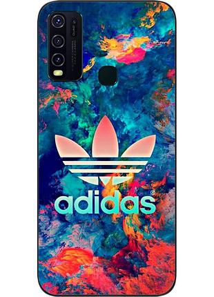 Силиконовый чехол для vivo y30 с картинкой adidas