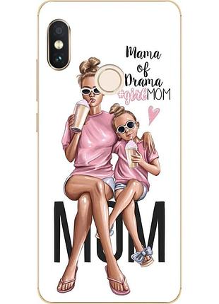 Бампер силиконовый чехол для xiaomi redmi note 5 с картинкой мама