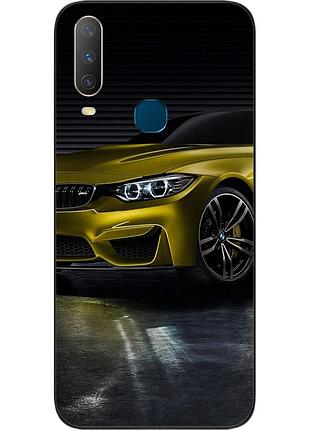Силиконовый чехол для vivo y17 с картинкой желтая машина