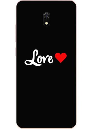 Силиконовый чехол бампер для xiaomi redmi 8a с картинкой love
