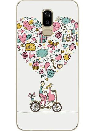 Силіконовий чохол бампер для samsung j810f galaxy j8 2018 з картинкою закохані