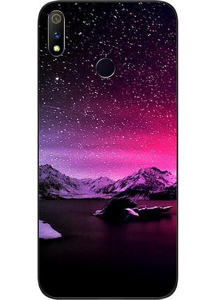 Силиконовый чехол бампер для realme 3 pro с картинкой звезды