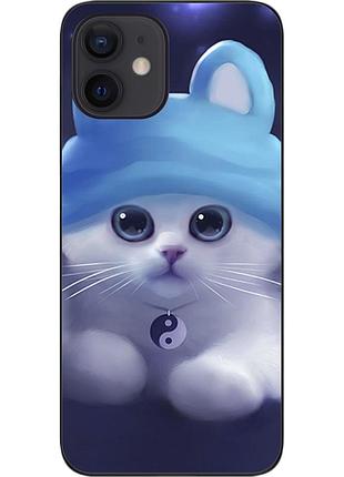 Чохол силіконовий для iphone 12 mini з картинкою кошеня