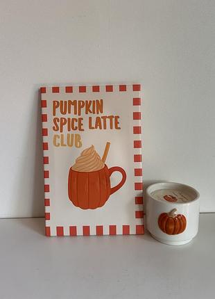 Осінній постер картина з надписом pumpkin spice