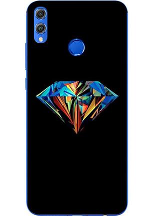 Силиконовый чехол с рисунком для huawei honor 8x бриллиант