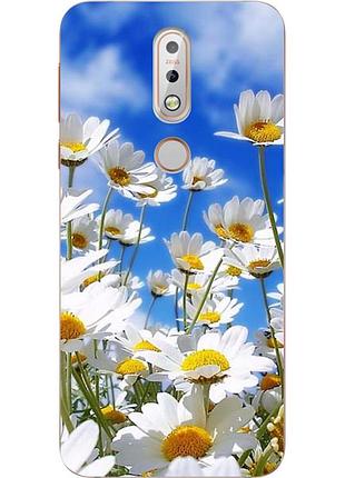 Силіконовий чохол бампер для nokia 7.1 з картинкою ромашки