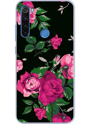 Чехол силиконовый для xiaomi redmi note 8 с картинкой розы