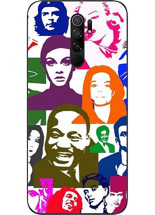 Бампер силіконовий чохол для xiaomi redmi 9 з картинкою знамениті люди