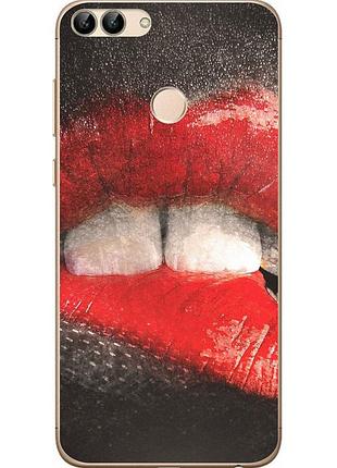Чохол бампер для huawei p smart з принтом губи