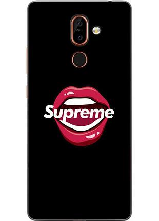Силіконовий чохол бампер для nokia 7 plus з картинкою губи supreme