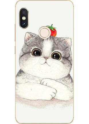 Силиконовый чехол с рисунком для xiaomi redmi note 5 котенок