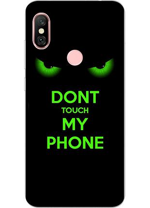 Оригинальный tpu чехол с картинкой для xiaomi redmi note 6 pro зеленые глаза