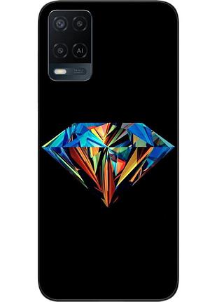 Силиконовый чехол бампер для oppo a54 с картинкой бриллиант