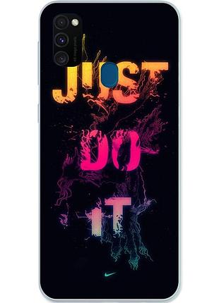 Бампер силіконовий для samsung m21 galaxy m215f з картинкою напис