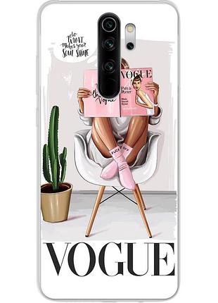 Бампер силіконовий чохол для xiaomi redmi note 8 pro з картинкою vogue