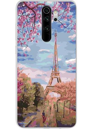 Бампер силіконовий чохол для xiaomi redmi note 8 pro з картинкою париж