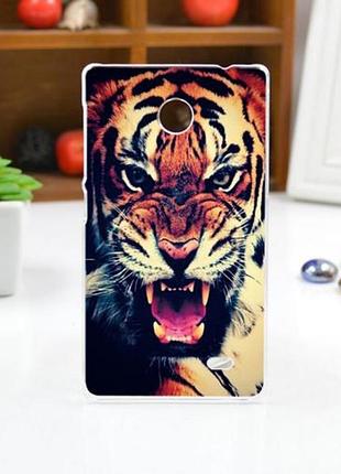 Чохол накладка для nokia x з принтом тигр