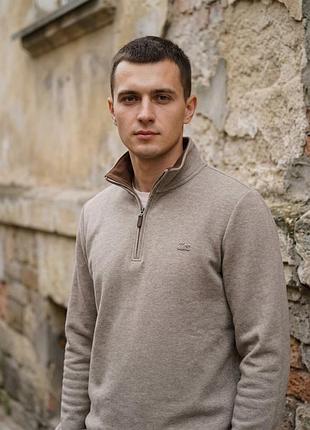 Чоловічий світшот / пуловер на блискавці lacoste