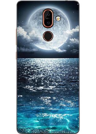 Чехол силиконовый для nokia 7 plus с картинкой луна