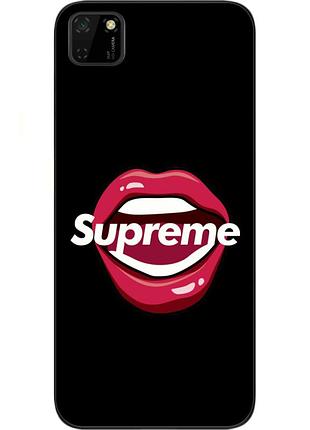 Бампер силиконовый чехол для huawei y5p с картинкой губы supreme