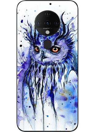Силіконовий чохол для tecno spark 6 з картинкою сова акварель