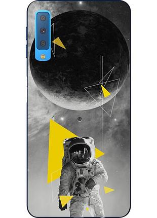 Чехол силиконовый для samsung a750f galaxy a7 2018 с картинкой космонавт