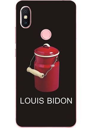Антибрендовый силіконовий чохол для xiaomi redmi s2 з картинкою louis bidon на чорному тлі