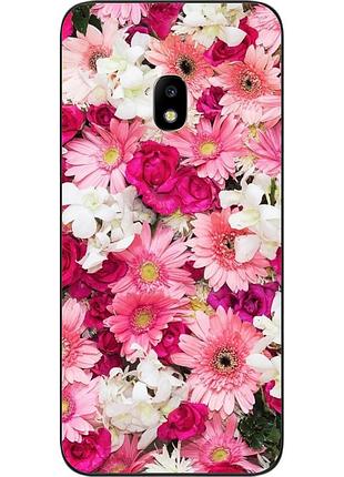 Чохол силіконовий для samsung j7 2017 galaxy j730 з картинкою квіти