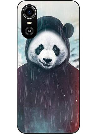 Силіконовий чохол для zte blade a31 plus з картинкою панда в капюшоні