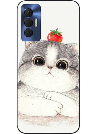 Силиконовый чехол для tecno spark 8p с картинкой котенок