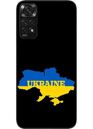 Силиконовый чехол для xiaomi redmi note 11 / note 11s с картинкой карта украины