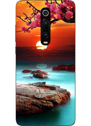 Силіконовий чохол бампер для xiaomi mi 9t / k20 / mi 9t pro / k20 pro з картинкою гарний захід сонця
