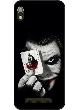 Силиконовый чехол для zte blade x3 / a452 с картинкой джокер с картой