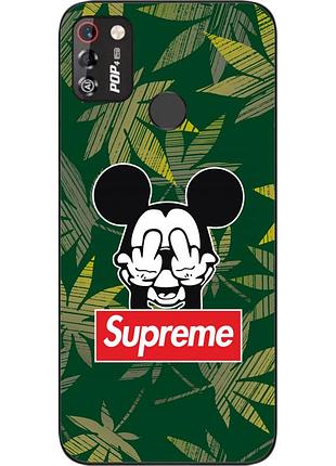 Силіконовий чохол для tecno pop 4 pro з картинкою міккі supreme