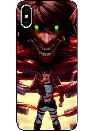 Силиконовый чехол для iphone x с картинкой атака титанов